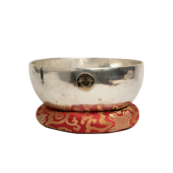 Tibetan Silver Sun Moon Carving Singing Bowl