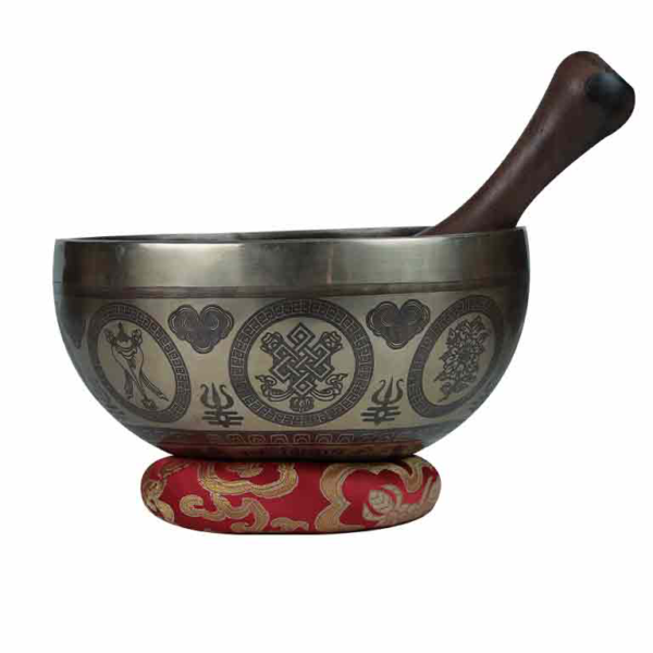 Tibetan Star Om Carving Singing Bowl